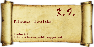 Klausz Izolda névjegykártya